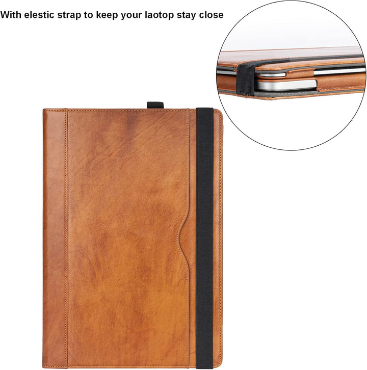 TYTX Hülle Kompatibel mit MacBook Air 13 Zoll Echtes Leder Cover Folio Book für MacBook Air 13 2021-