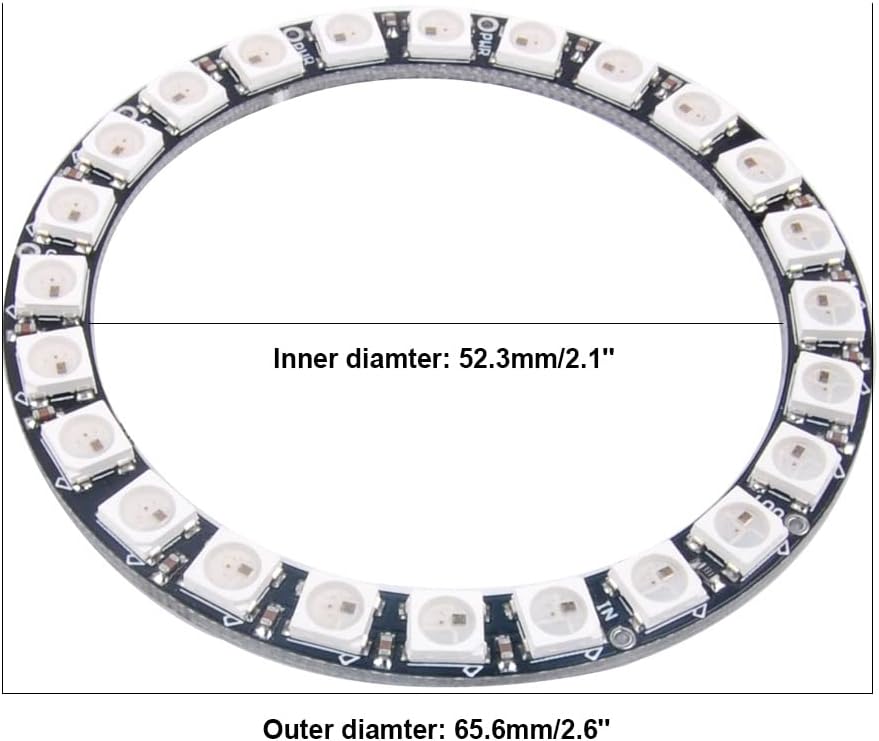 WS2812 RGB LED 24 Bits 24 X LED WS2812B 5050 Vollfarblicht adressierbarer Ring mit integriertem Trei