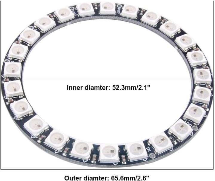 WS2812 RGB LED 24 Bits 24 X LED WS2812B 5050 Vollfarblicht adressierbarer Ring mit integriertem Trei