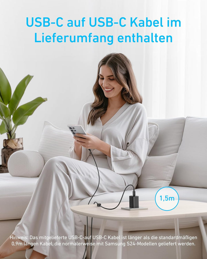 Anker 45W USB C Ladegerät,iPad Ladegerät, PPS-Schnellladen Netzteil für Samsung Galaxy S24 Ultra/S24