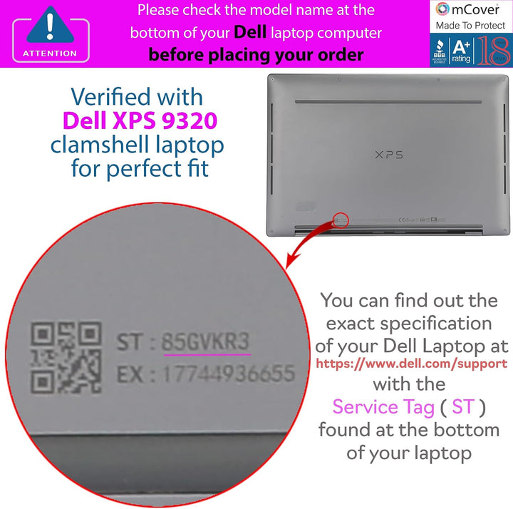 mCover Nur kompatibel mit 2022 ~ 2023 13,4 Zoll Dell XPS 13 Plus 9320 Nicht-2-in-1-Serie traditionel