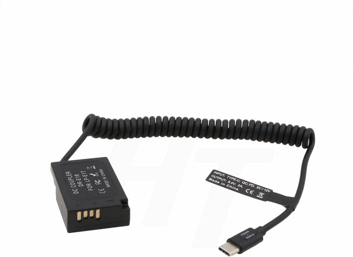 HangTon USB C auf LP-E17 Dummy Akku für Canon EOS R8 T6s T6i T7i 8000D X8i SL2 Kamera 9V/12V PD DR-E