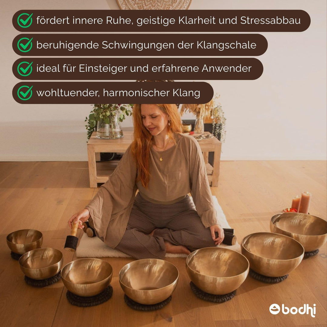 Bodhi ESSENCE Klangschale SOLAR Ø 23,7 cm | Handgefertigte Singing Bowl aus Indien | Klangschale ink