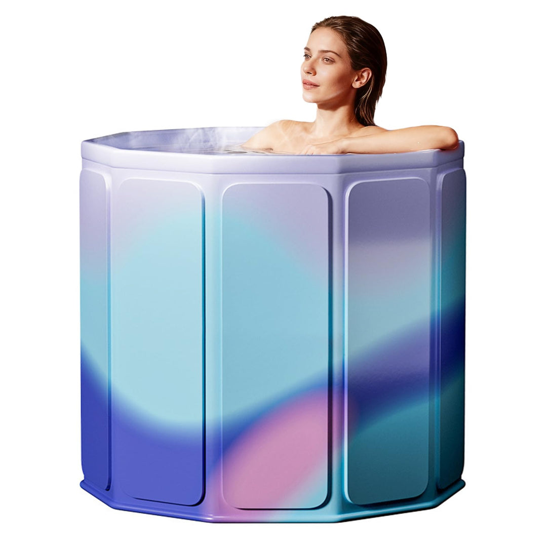 Faltbare Badewanne, 80x70cm(BxH) Tragbare Mobile Badewanne für Heiss- und Kaltbäder für kleine Badez