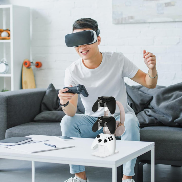 Catime Gaming Controller und Headset Ständer - 3 Ebenen Halterung für Gamepad und Kopfhörer - Displa