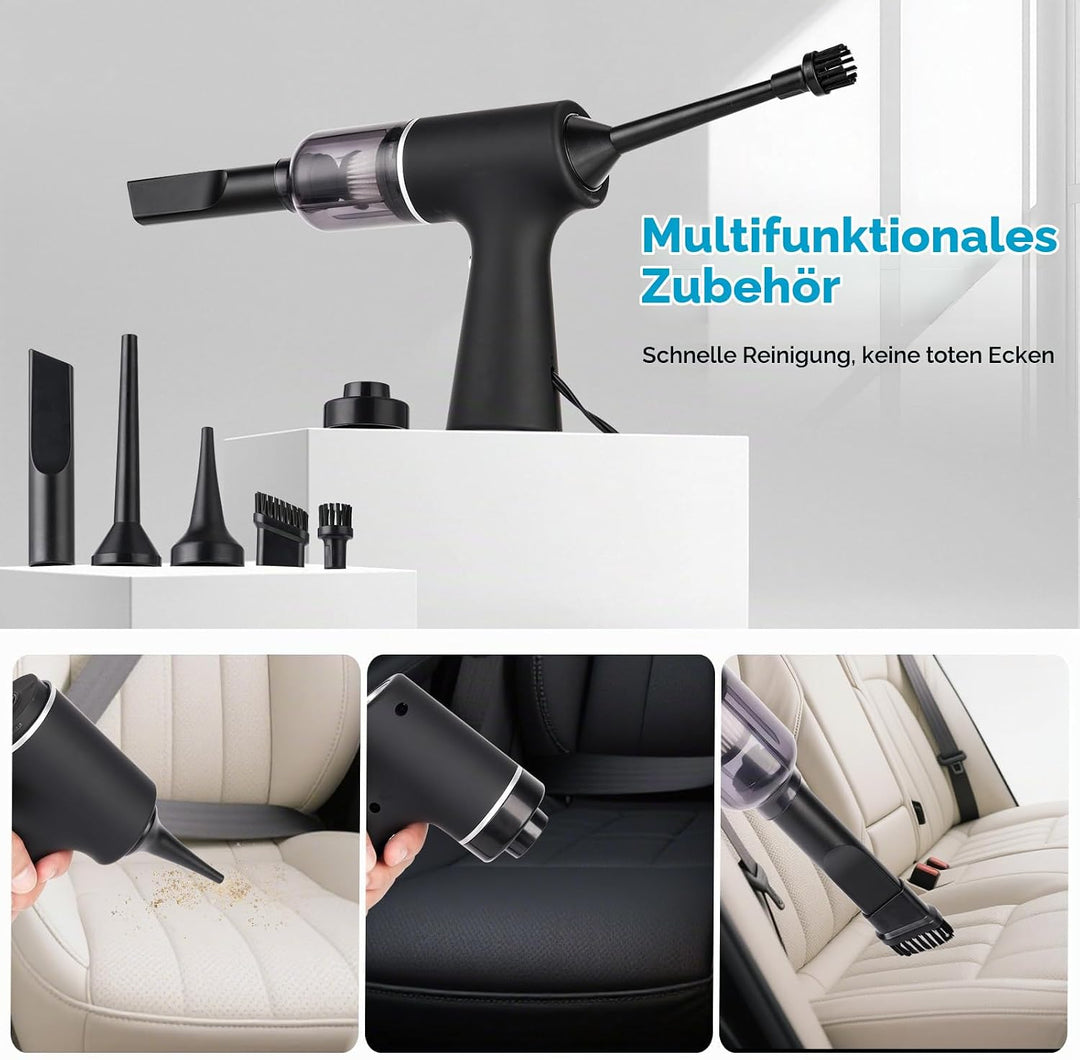 Handstaubsauger, Auto Staubsauger Stark, 3 in 1 Tragbar Leicht Handstaubsauger, 4000Pa Mini Staubsau