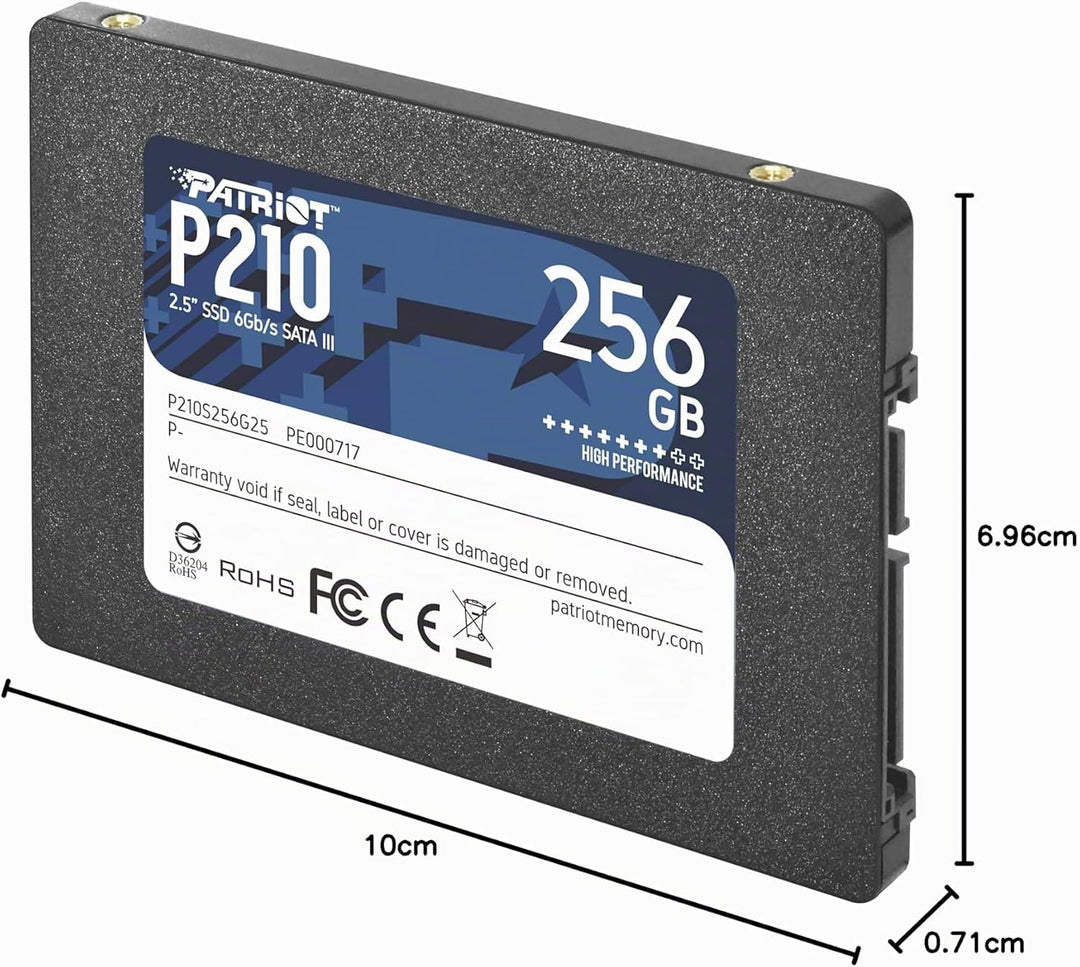 Patriot P210 Interne Solid State Drive 256GB SSD SATA 3 2,5 Zoll, 256GB