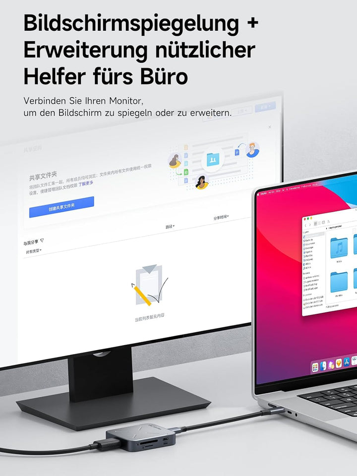 Hagibis Magnetischer USB C Hub mit Magsafe für iPhone 16 15 Pro Max, 7 in 1 Type-C Dockingstation 4K