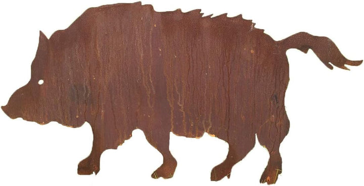 STEINFIGURENWELT GIEBEN Wildschwein laufend 100x50cm zum Stecken Gartenstecker Edelrost Gartendeko W