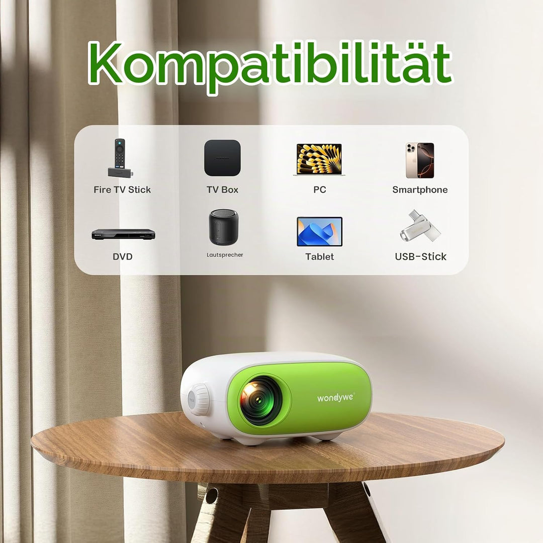 Mini Beamer als Geschenk, um Sportereignisse/Filme anzuschauen - 137 Zoll Bildgrösse, 480P, unterstü