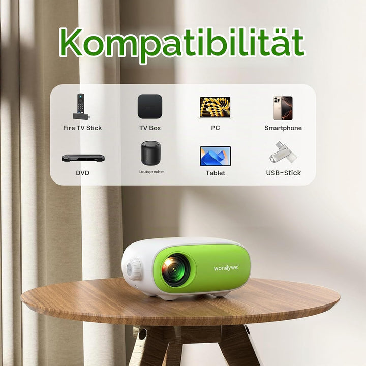 Mini Beamer als Geschenk, um Sportereignisse/Filme anzuschauen - 137 Zoll Bildgrösse, 480P, unterstü