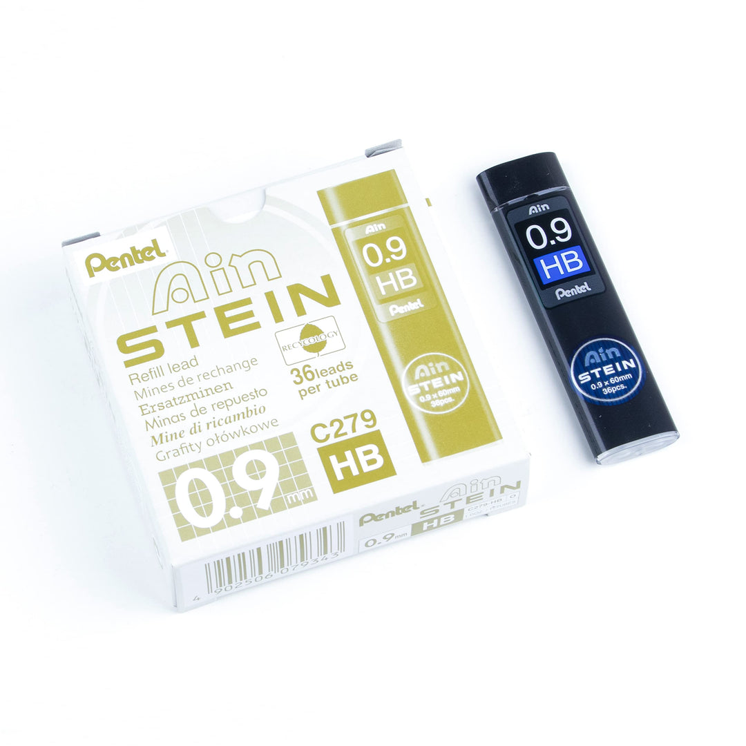 Pentel C279-HBO Ain Stein Feinmine, Strichstärke 0.9 mm, Härtegrad HB, 36 Minen je Dose, HB
