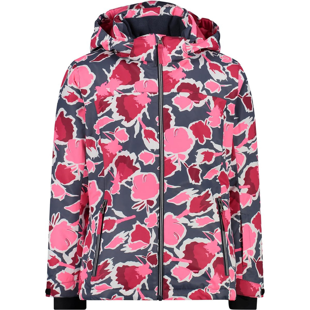 CMP Unisex Kinder Kid G Kapuzenjacke mit Druckknöpfen skijacke 98 Titan-glanz, 98 Titan-glanz