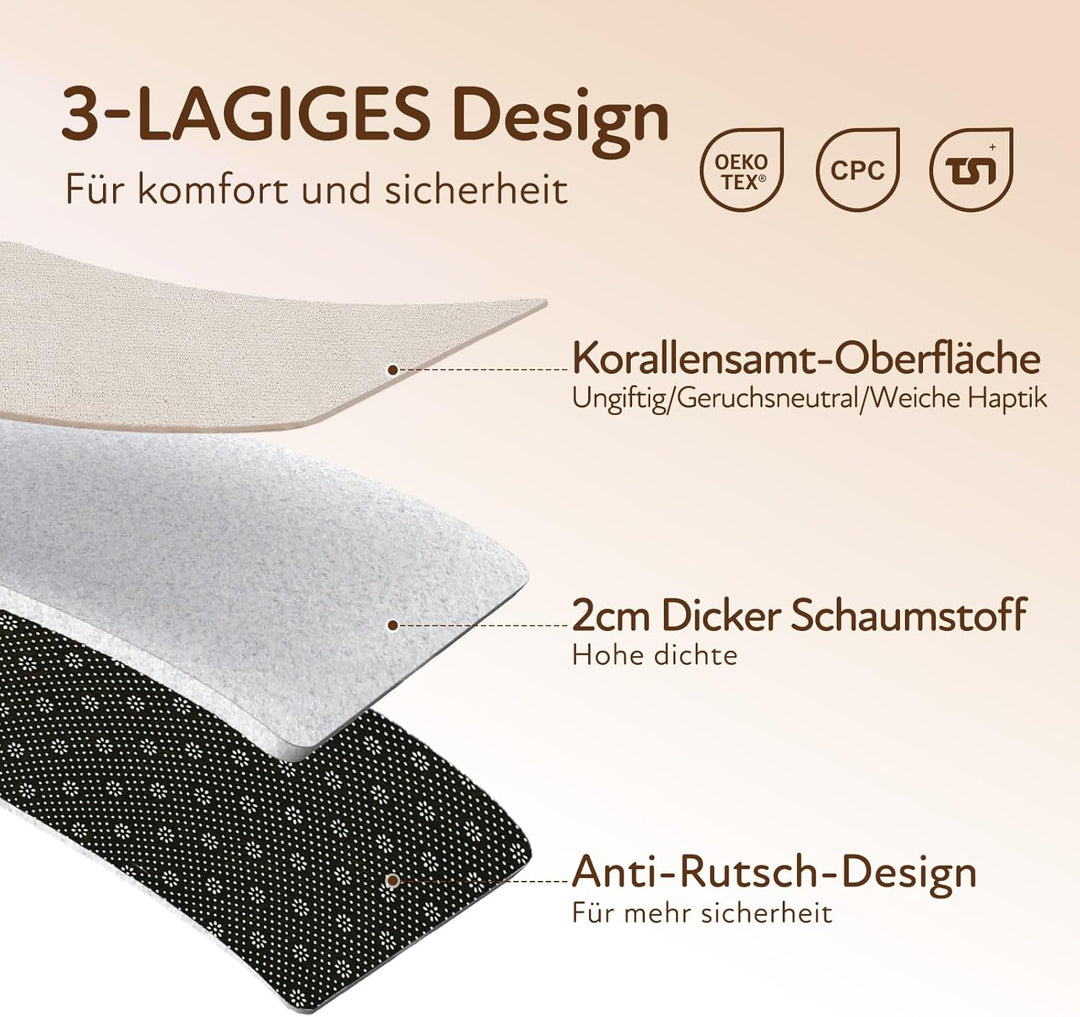 Treeboy Spielmatte Baby 200x150x2cm beige – Teppich für Kinderzimmer mit hochwertigem Memory-Schaum