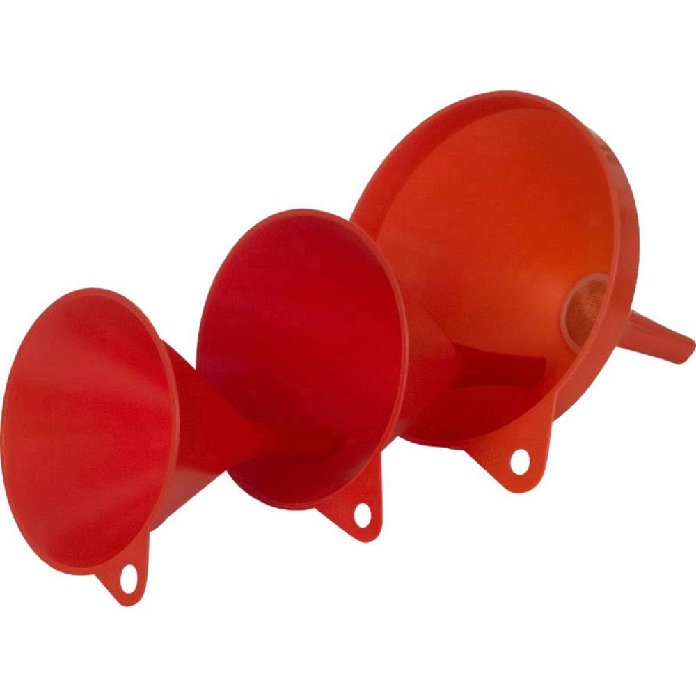 hünersdorff Trichterset 3-teilig, 140/164/208mm, rot, HD-PE, made in Germany