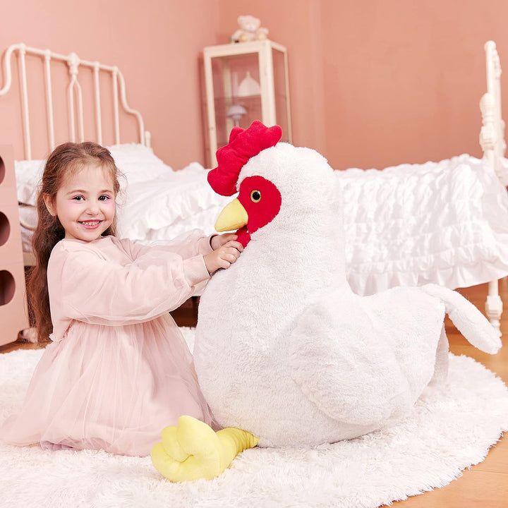 IKASA Gross Huhn Kuscheltier Riesen Henne Stofftier,60cm Gross Plüschtier Riesige Plüsch Spielzeug,J