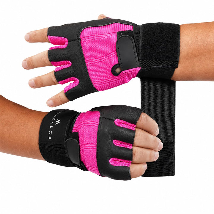 BLACKROX Fitnesshandschuhe echtes Leder Herren & Damen V3 Boston Kraftsport Handgelenkschutz Trainin
