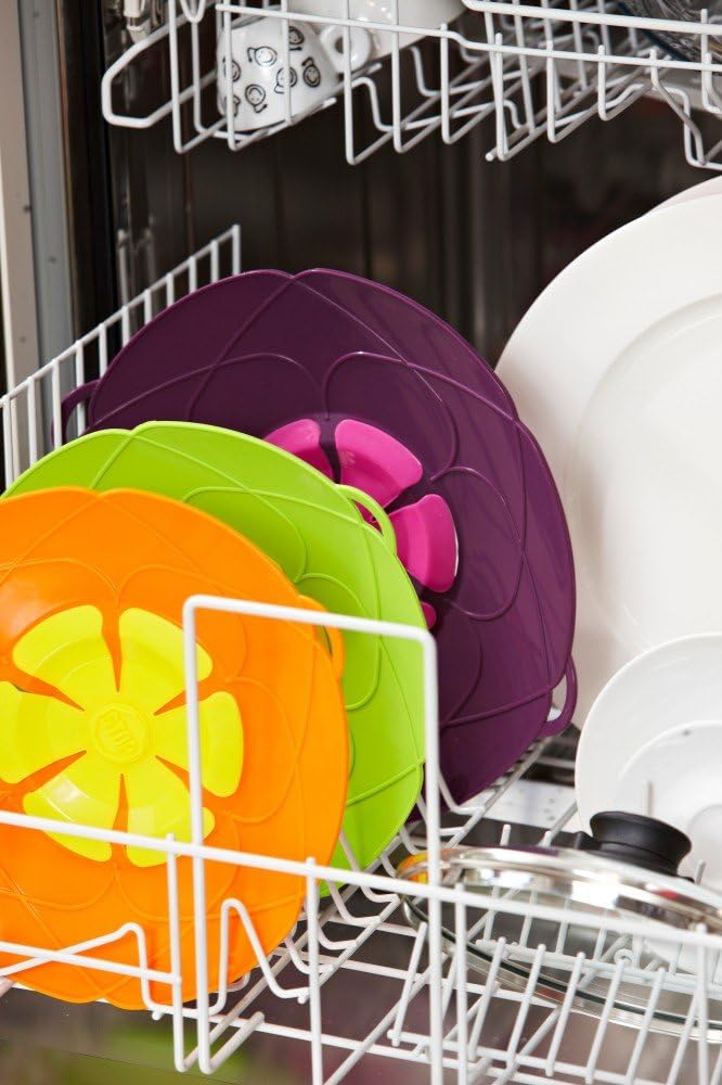 Kochblume das Original, Silikon Überkochschutz für Töpfe und Pfannen, Mikrowellen-Deckel, Spritzschu