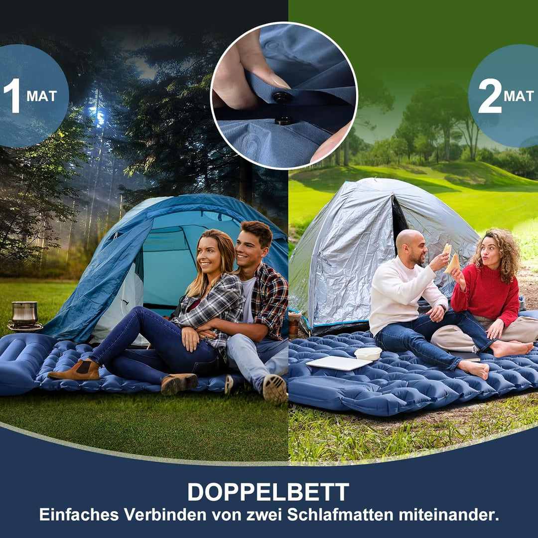 Isomatte Selbstaufblasend, Aufblasbare Luftmatratze Camping, 9cm hoch | Ultraleicht & Kompakt | air