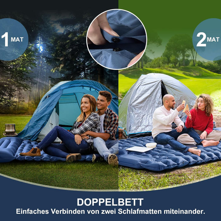 Isomatte Selbstaufblasend, Aufblasbare Luftmatratze Camping, 9cm hoch | Ultraleicht & Kompakt | air