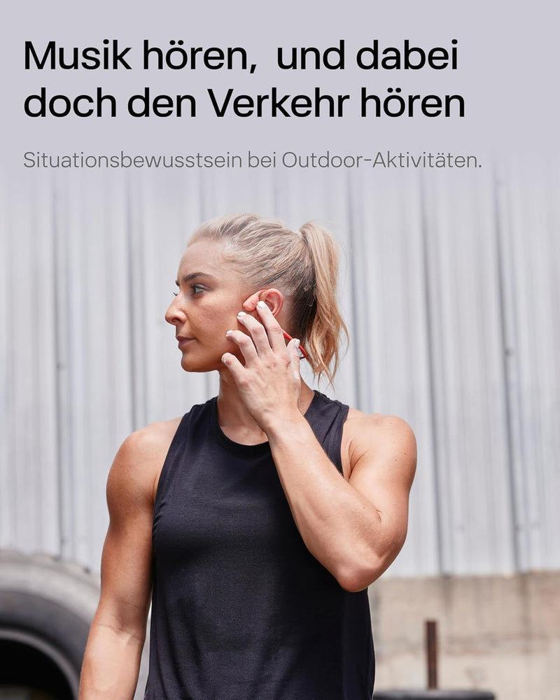 SHOKZ OpenRun Pro Knochenschall Kopfhörer, Open-Ear Kabellos Sport Kopfhörer mit Noise-Cancelling Mi