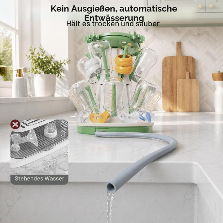 Trockenständer Babyflaschenr, 20 Haken abtropfgestell flaschen, platzsparender Stand Arbeitsplatte T