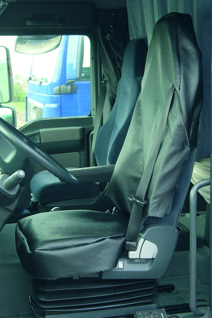 Preiswert&Gut Werkstattschoner Sitzauflage Kunstleder LKW oder Transporter LKW Sitzbezug XXXL schwar