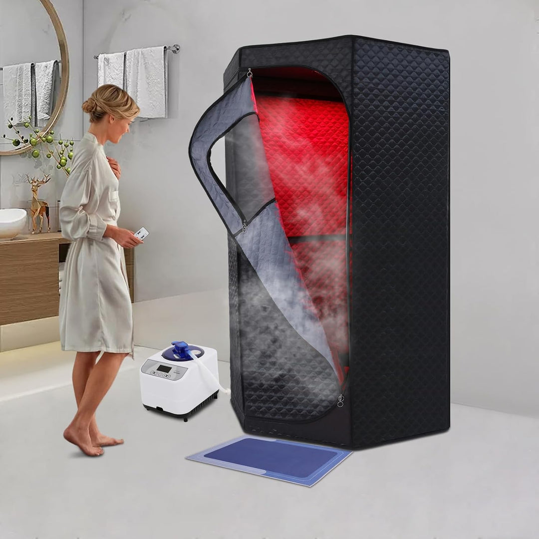Tragbare Dampfsauna-Box mit Stuhl für Zuhause Digital 1350W