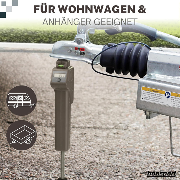 Stützlastwaage Digital für Wohnwagen & Anhänger - Deichselwaage bis 150 kg für Anhängerkupplung - An
