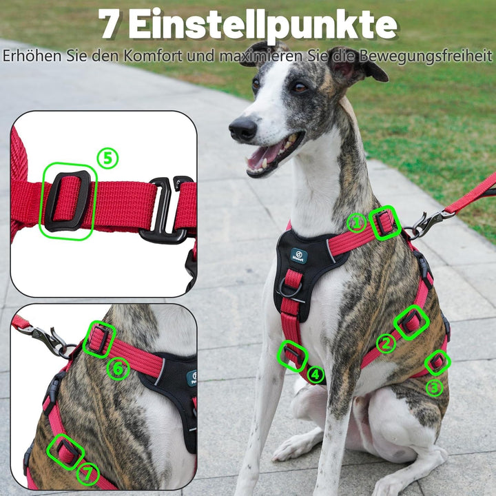 Sicherheitsgeschirr Hund, Anti Zug Hundegeschirr, Panikgeschirr für Hunde, Ausbruchsicheres Geschirr