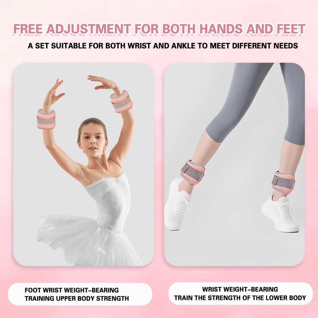 Gewichtsmanschetten Fuss 2 Stück, Gewichte für Beine und Arme für Anfänger und Kinder, Ankle Weights