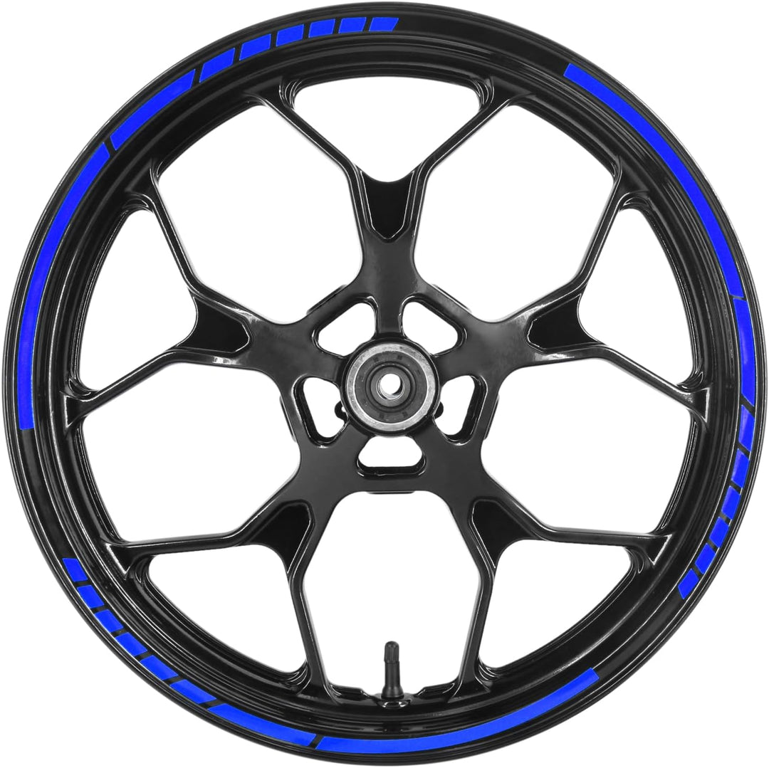 Area1 Motorrad Motorroller Felgenrandaufkleber 15-25 Zoll, blau, Set für 2 Felgen Vorder- und Rückse