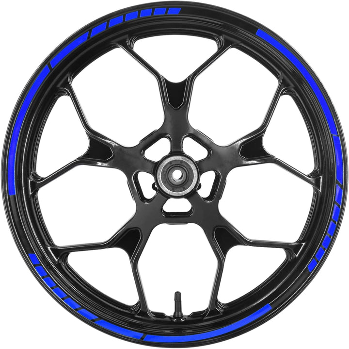 Area1 Motorrad Motorroller Felgenrandaufkleber 15-25 Zoll, blau, Set für 2 Felgen Vorder- und Rückse