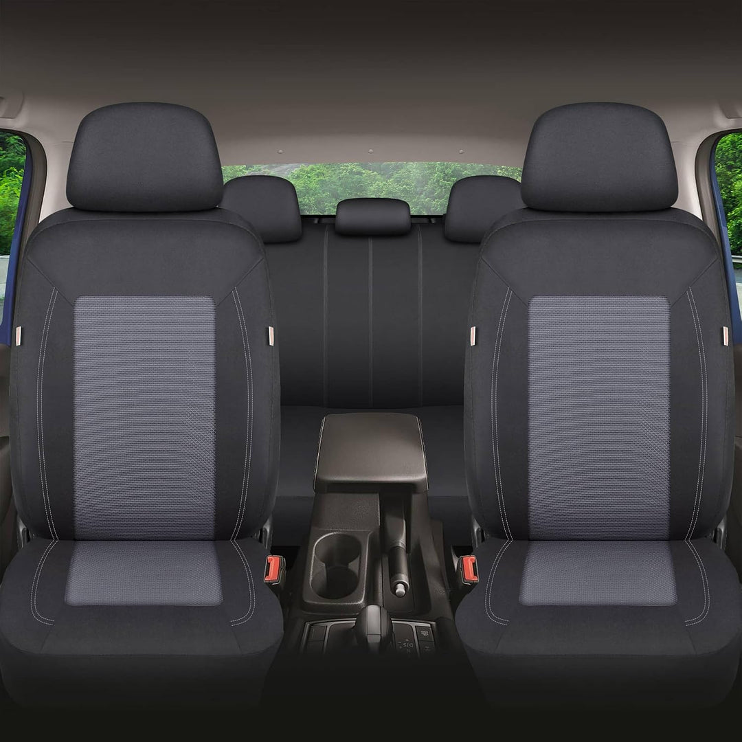 Schonbezüge Sitzbezüge Komplettset für Mitsubishi Space Star Bj 2012-22 in Schwarz/Grau FT4