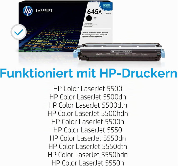 HP 645A (C9730A) Schwarz Original Toner für HP Color Laserjet 5500, HP Color Laserjet 5550, schwarz