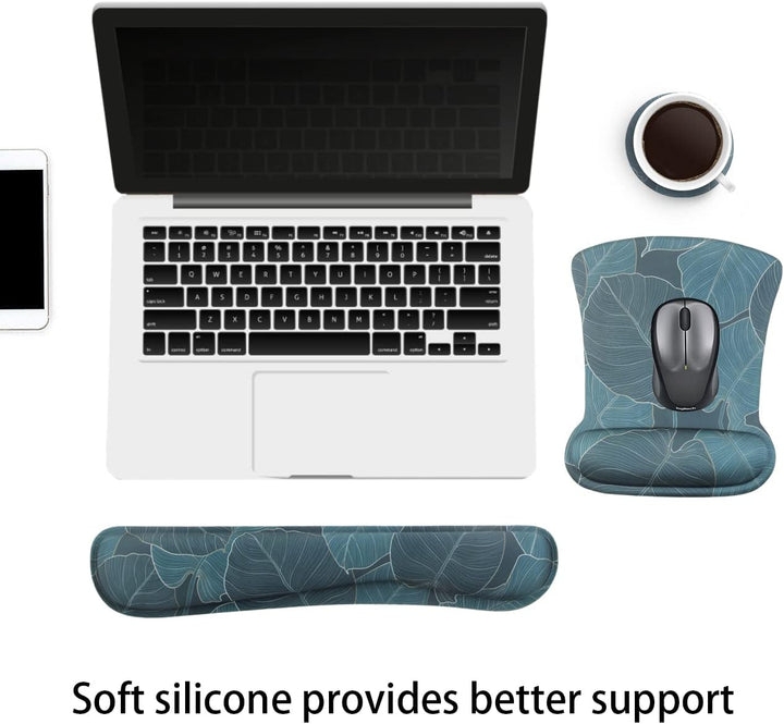 Mauspad mit Handauflage, Mauspad mit Gelkissen und Ergonomische Memory Foam Tastatur Handgelenkaufla