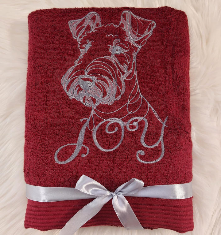Hundehandtuch Portrait Rasse und Namen Bestickt Geschenk Hundebesitzer Welpenhandtuch Handtuch Hund