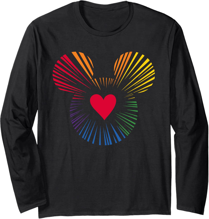 Disney Mickey Mouse Icon Heart Rainbow Langarmshirt