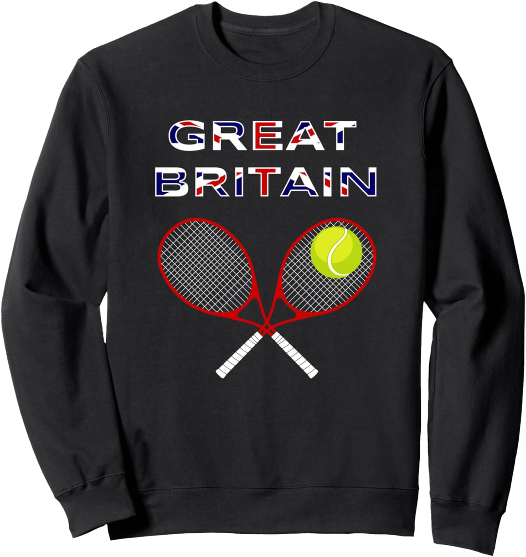 UK Flag Tennis Ball, Schläger / Grossbritannien Team Fan Sweatshirt