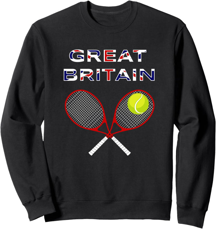 UK Flag Tennis Ball, Schläger / Grossbritannien Team Fan Sweatshirt