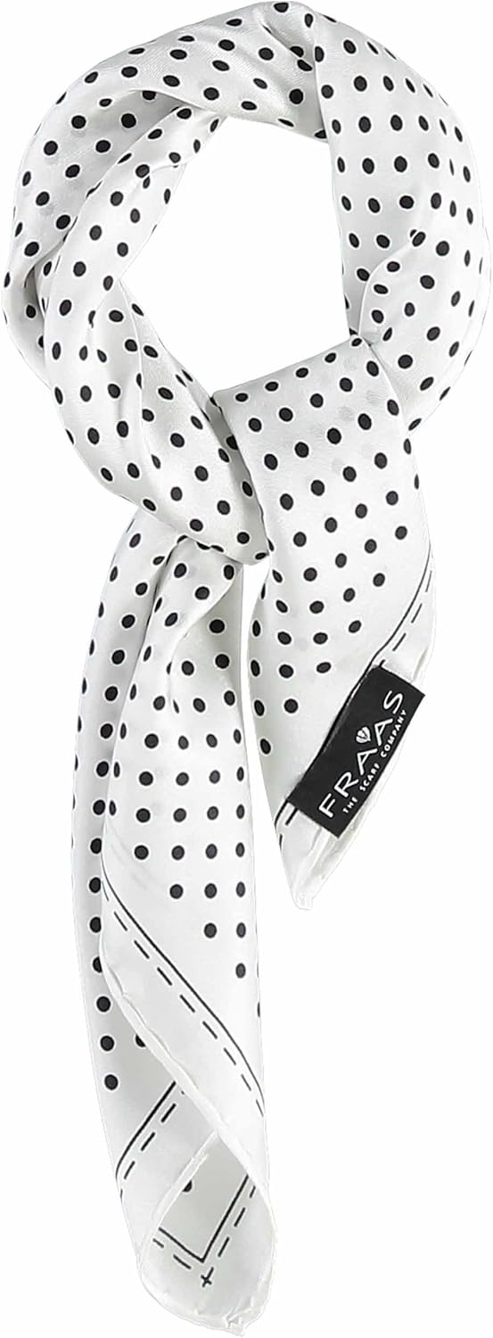 FRAAS Halstuch Damen gepunktet - 51 x 51 cm Grösse - Nickituch Seide - Seidentuch für Damen mit Polk