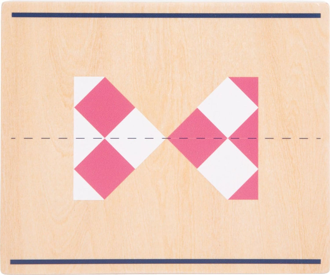 small Foot Symmetriespiel mit Spiegel „Educate“ aus Holz, Legespiel in Holzbox mit Magnetverschluss,