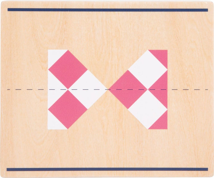 small Foot Symmetriespiel mit Spiegel „Educate“ aus Holz, Legespiel in Holzbox mit Magnetverschluss,