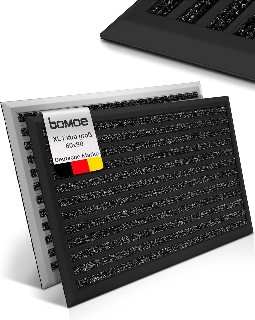 bomoe XXL Fussmatte Aussen 60x90 cm – rutschfest Rostfrei Fussabtreter Aussenbereich – Outdoor-Fussm