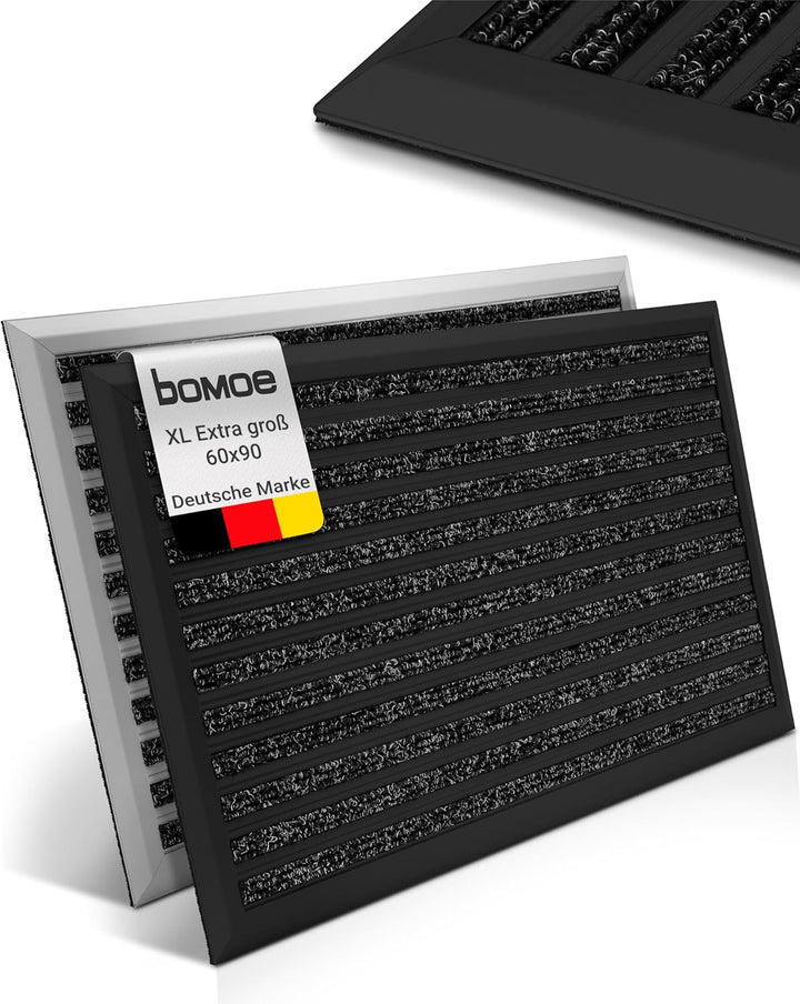 bomoe XXL Fussmatte Aussen 60x90 cm – rutschfest Rostfrei Fussabtreter Aussenbereich – Outdoor-Fussm