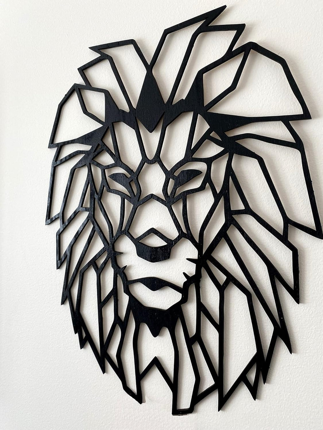 Pet-Jos Löwe Wanddekoration Holz Löwe Wanddeko Geometrische Ornamente Minimalistische Wandkunst Häng