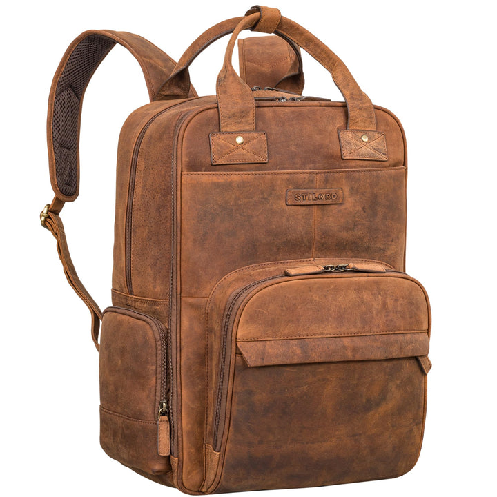 STILORD 'Fiena' Leder Wickelrucksack Gross Damen - grosser Babyrucksack & Windelrucksack - elegante
