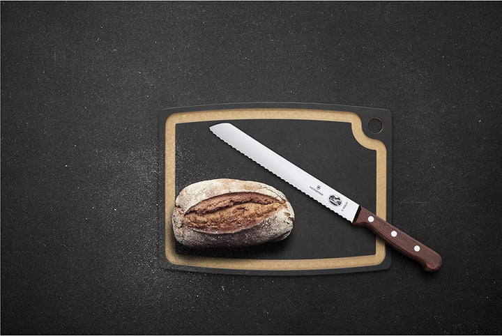 Victorinox, Wood, Profi Brotmesser Wellenschliff, Extra Scharfe Klinge, 21 cm, Edler Holzgriff, Rost