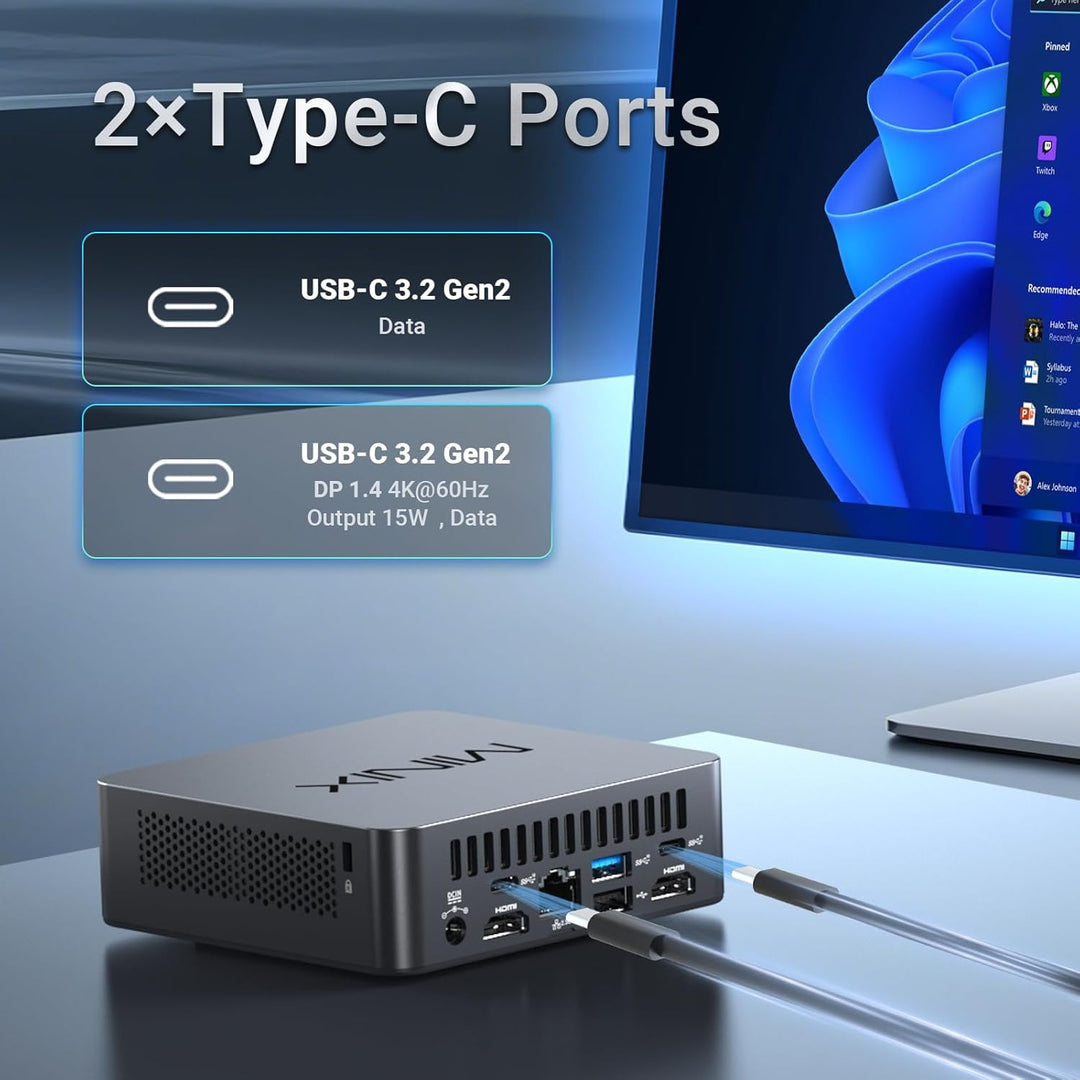 MINIX NUC150 Mini-PC Intel N150, 16 GB DDR5 RAM, 512 GB SSD, 4K Triple Display, USB-C, 2,5 G Etherne