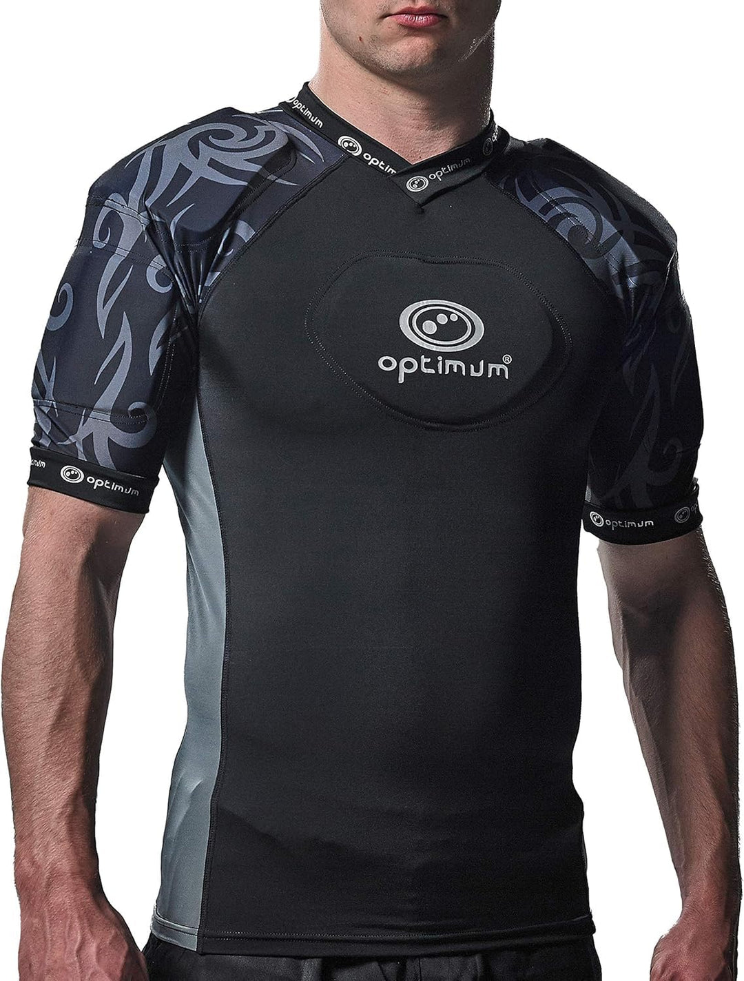 Optimum Razor Rugby Oberteil mit Schulterschutz Schwarz/Silver S Senior, Schwarz/Silver S Senior